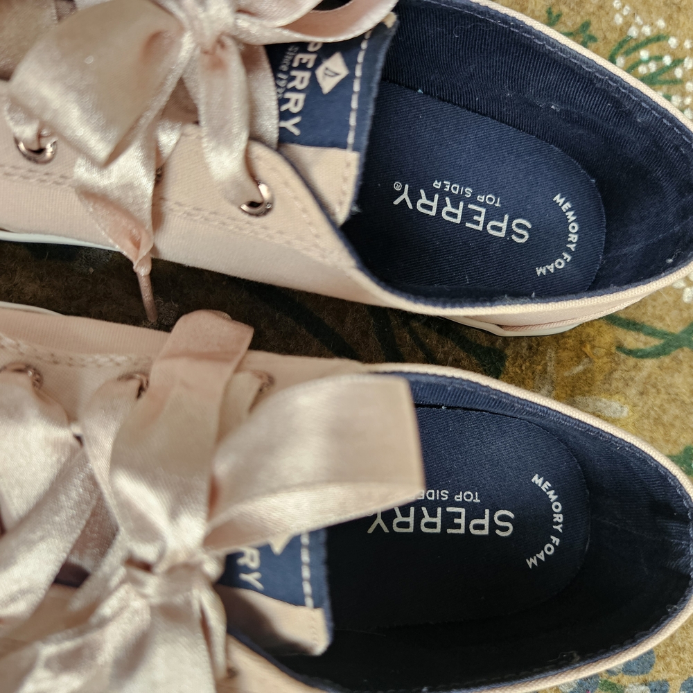 Sperry Women's Pink Crest Vibe Top Siders With Satin Laces, Size 7.5 - Picture 6 of 8